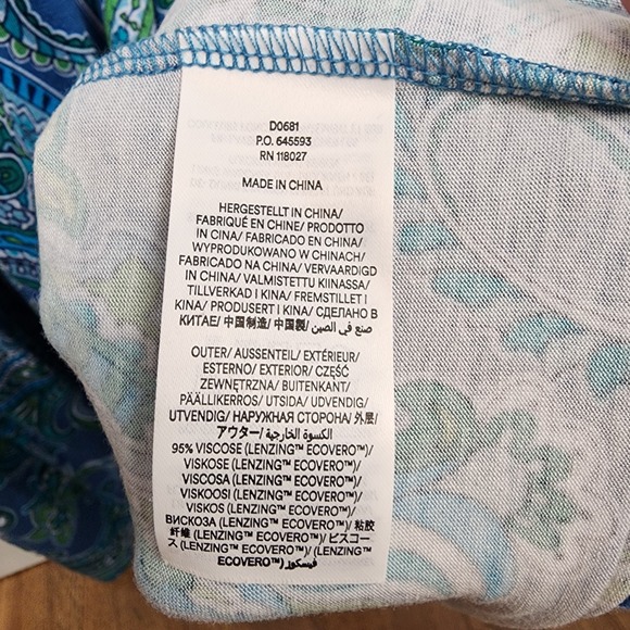 BODEN NWT Cutout Back Jersey Soft Stretch Blue Paisley Maxi Dress‎ Size US 14 - Picture 9 of 9